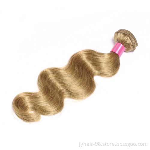 Fashionable Blonde Brazilian Hair Color 27,Double Weft Sew In Human Hair Weave Ombre Hair Extensions